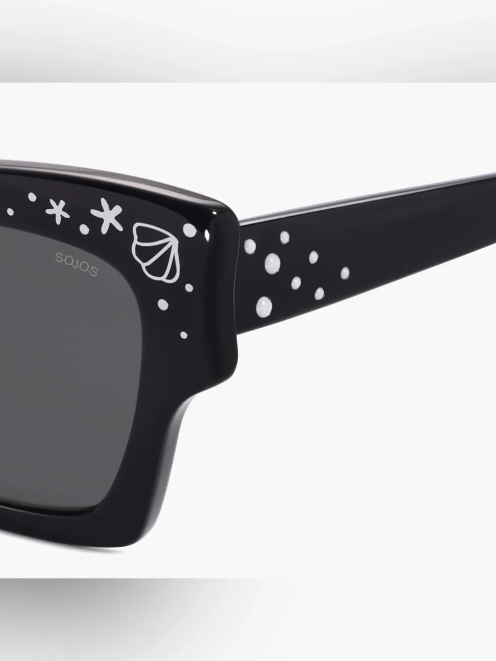 SOJOS x Oceanus Melody Black Sunglasses